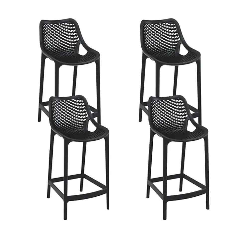 Pack de 4 Taburetes Piso de Bar Terraza Exterior Air Berlín 2
