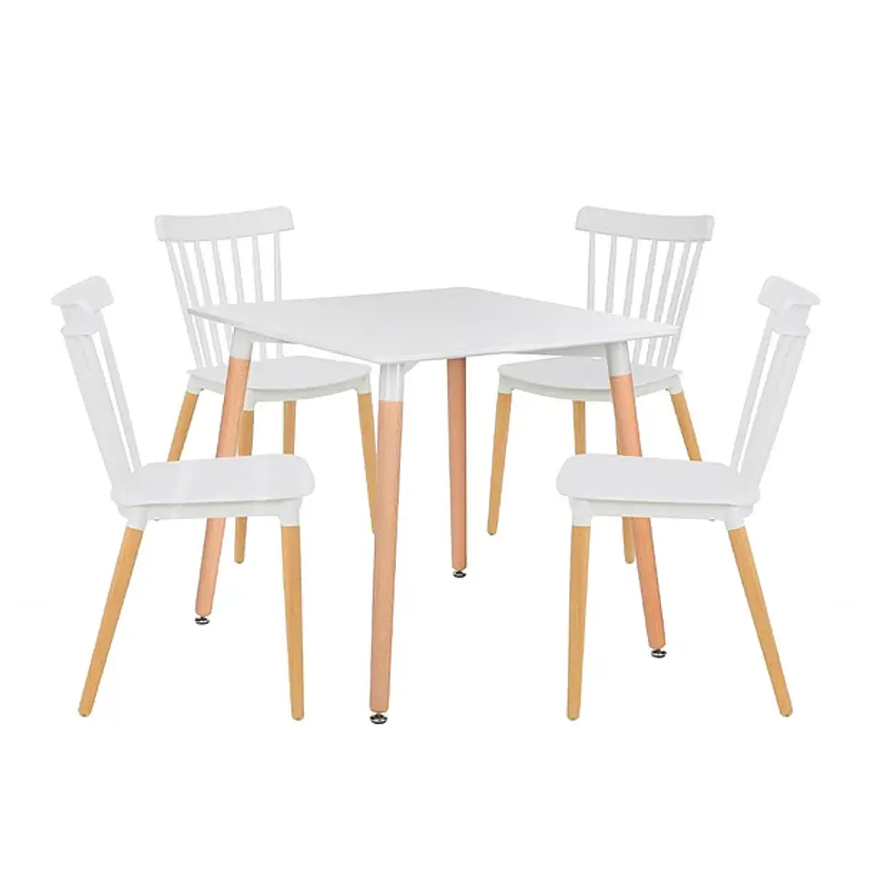 Comedor Mesa Eames Cuadrada de 80cms+ 4 Sillas Windsor  1