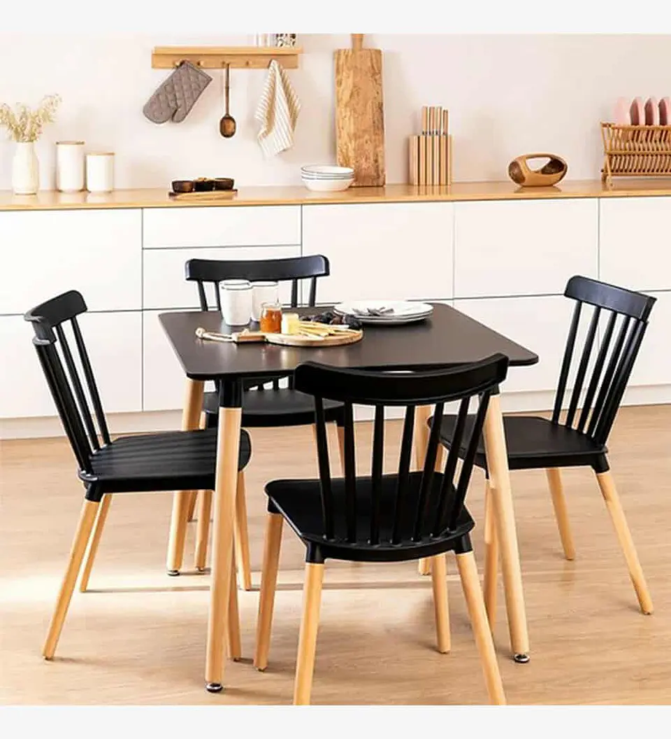 Comedor Mesa Eames Cuadrada de 80cms+ 4 Sillas Windsor  2