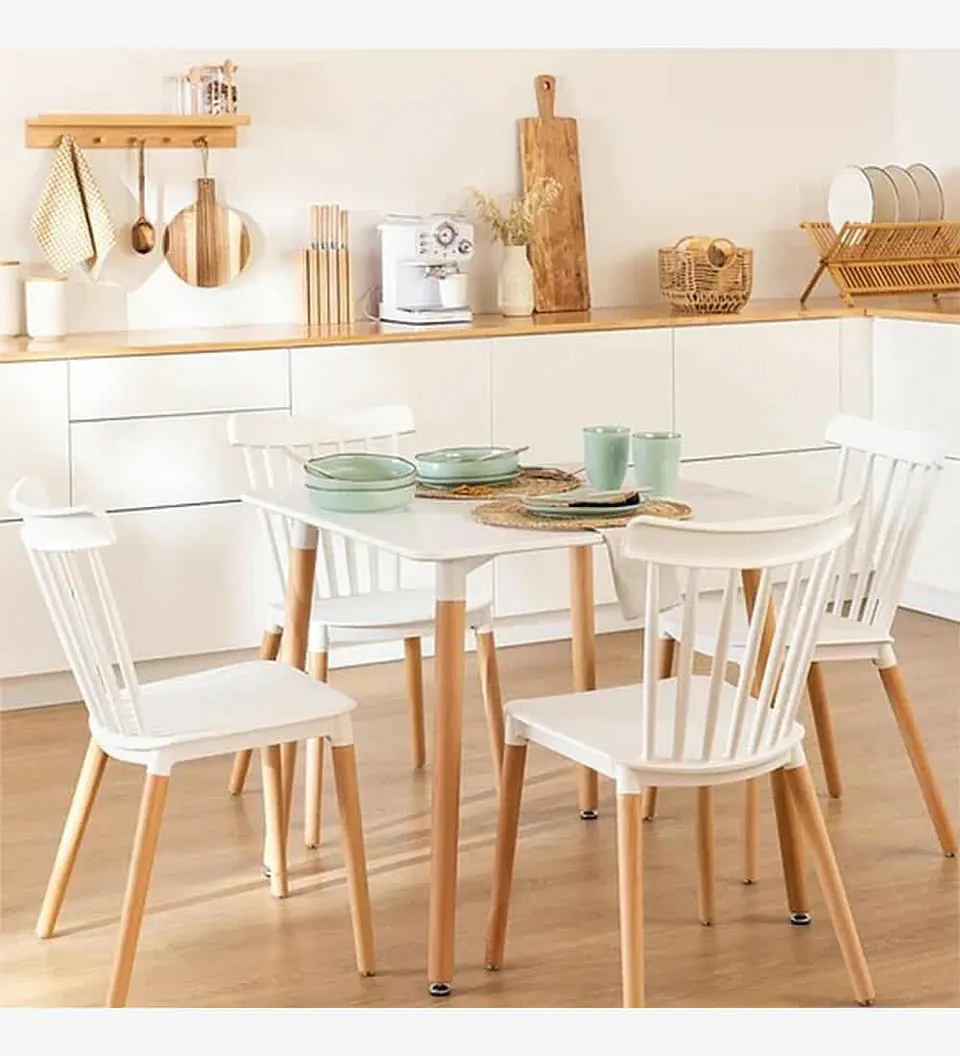 Comedor Mesa Eames Cuadrada de 80cms+ 4 Sillas Windsor  3