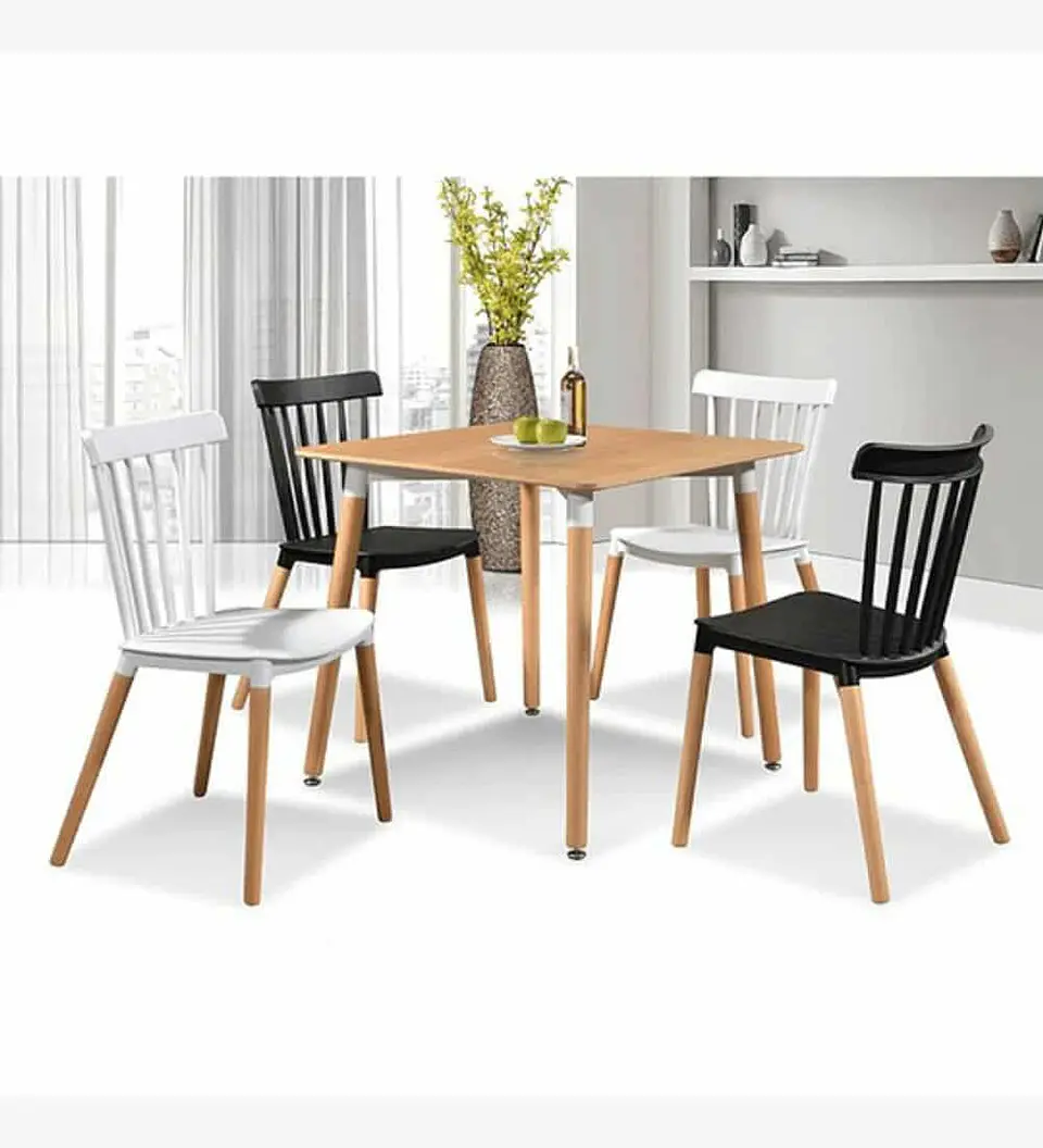 Comedor Mesa Eames Cuadrada de 80cms+ 4 Sillas Windsor  4