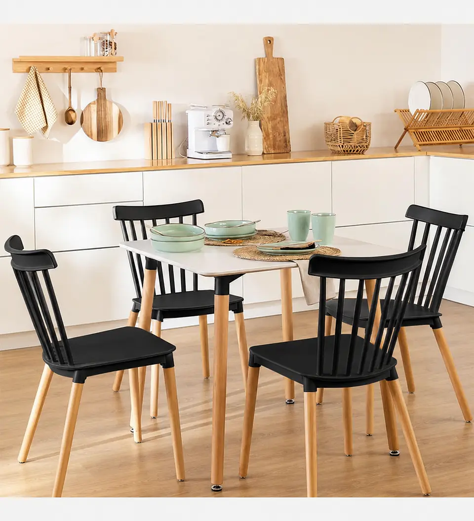 Comedor Mesa Eames Cuadrada de 80cms+ 4 Sillas Windsor  6