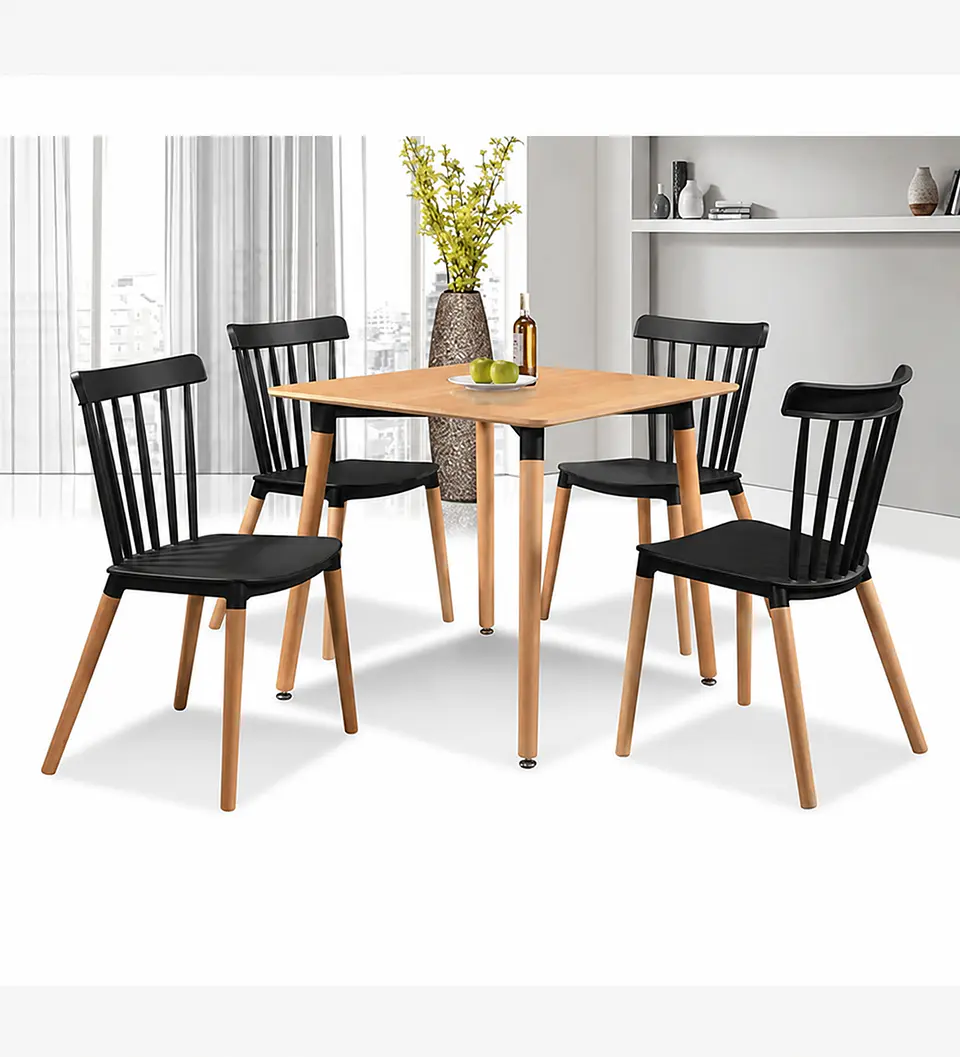 Comedor Mesa Eames Cuadrada de 80cms+ 4 Sillas Windsor  7