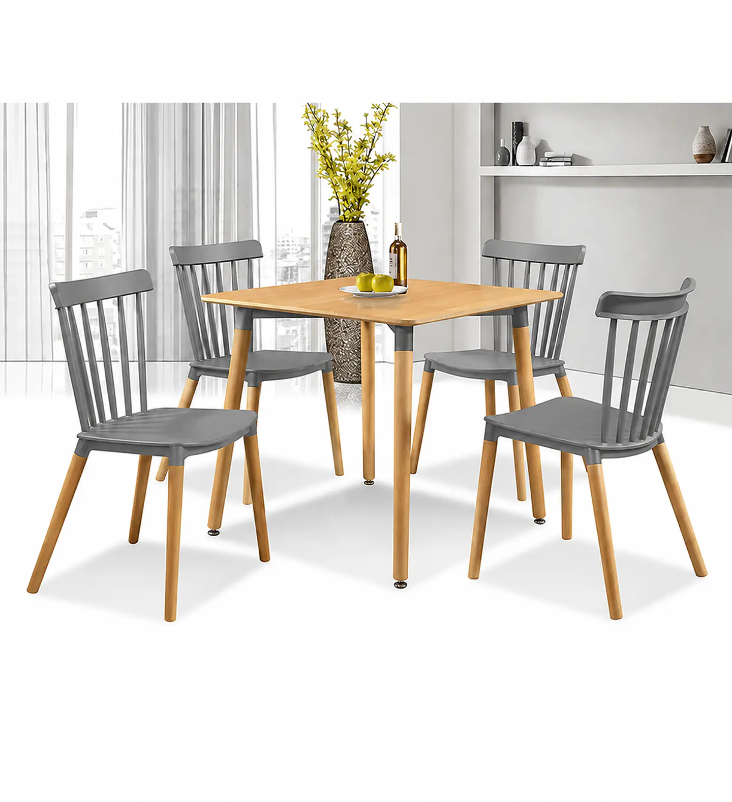 Comedor Mesa Eames Cuadrada de 80cms+ 4 Sillas Windsor  8