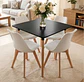 Comedor Mesa Cuadrada Blanca + 4 Sillas Tulip Acolchadas  - Miniatura 7