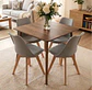 Comedor Mesa Cuadrada Blanca + 4 Sillas Tulip Acolchadas  - Miniatura 10