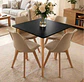 Comedor Mesa Cuadrada Blanca + 4 Sillas Tulip Acolchadas  - Miniatura 13