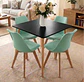 Comedor Mesa Cuadrada Blanca + 4 Sillas Tulip Acolchadas  - Miniatura 15