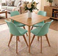 Comedor Mesa Cuadrada Blanca + 4 Sillas Tulip Acolchadas  - Miniatura 16