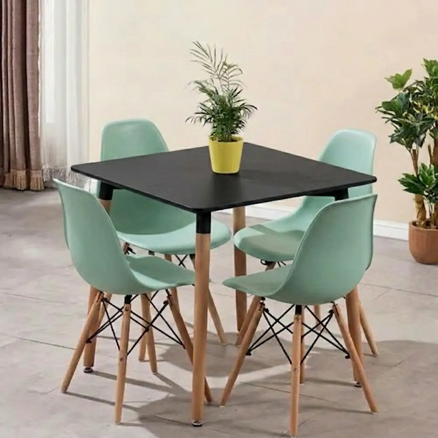 Juego de Comedor Mesa Eames Cuadrada + 4 Sillas Eames 20