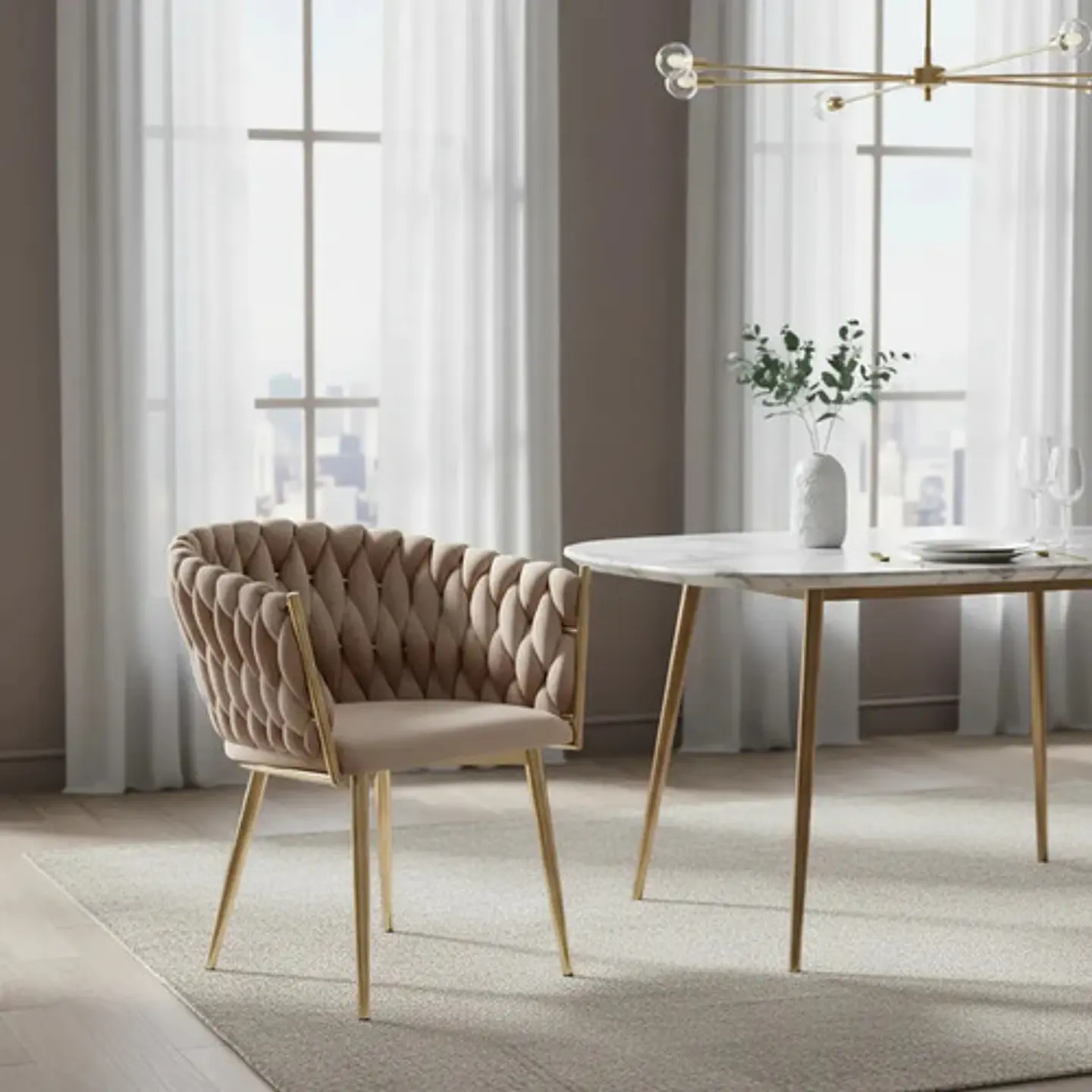 Silla Sitial Dorado Elegante Terciopelo Queen 2