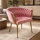 Silla Sitial Dorado Elegante Terciopelo Queen - Miniatura 4