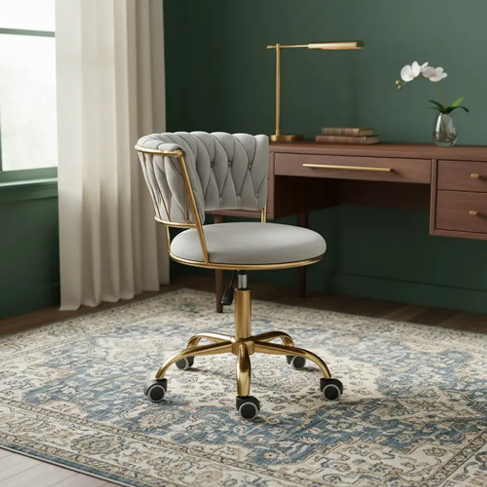 Silla De Escritorio/tocador Elegante Queen Lite 3