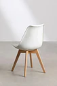 Pack 4 Sillas Tulip Estructura De La Silla Marrón Claro Asiento Blanco Diseño De La Tela Polipropileno - Miniatura 5