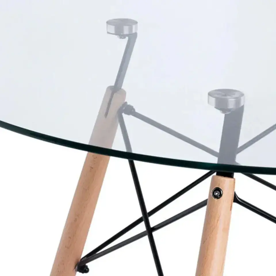 Mesa Eames Redonda Vidrio 100cm 4