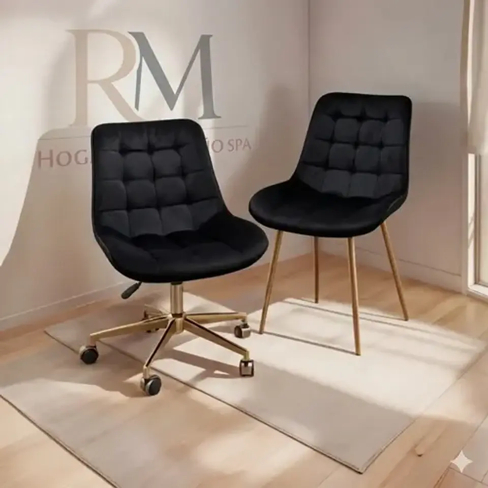 Pack Sillas De Escritorio Y Fija Roma Felpa Gold 12