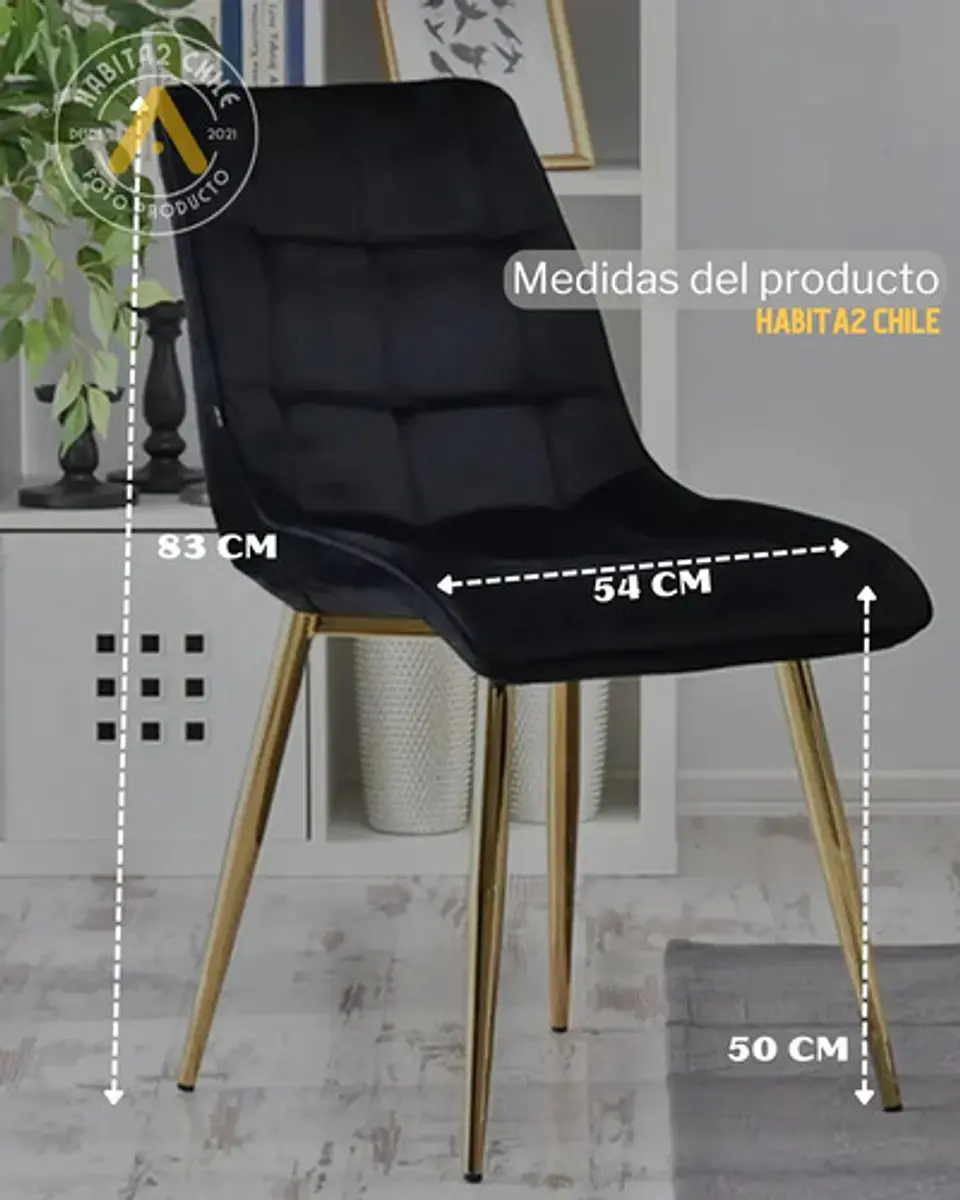 Pack Sillas De Escritorio Y Fija Roma Felpa Gold 14