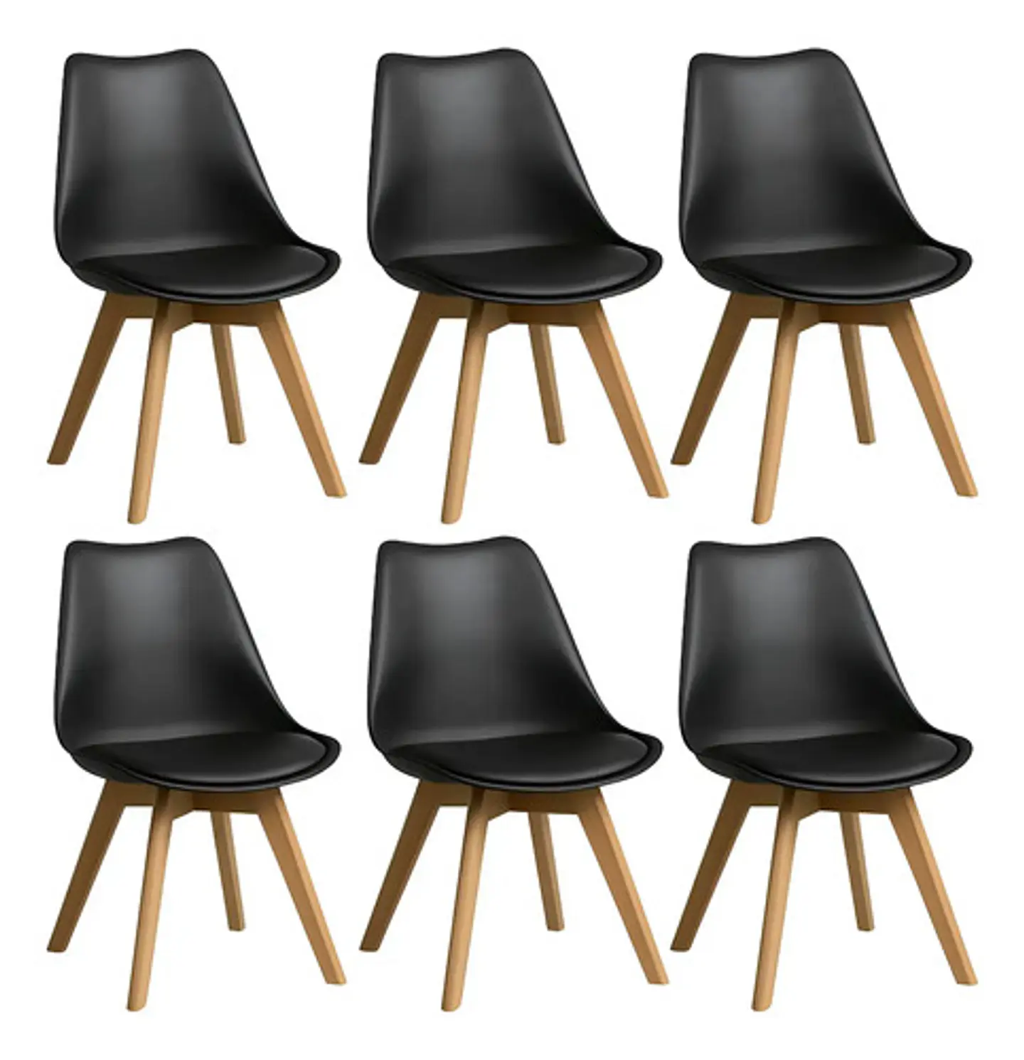 Pack 6 Sillas Tulip / Eames Acolchadas 2