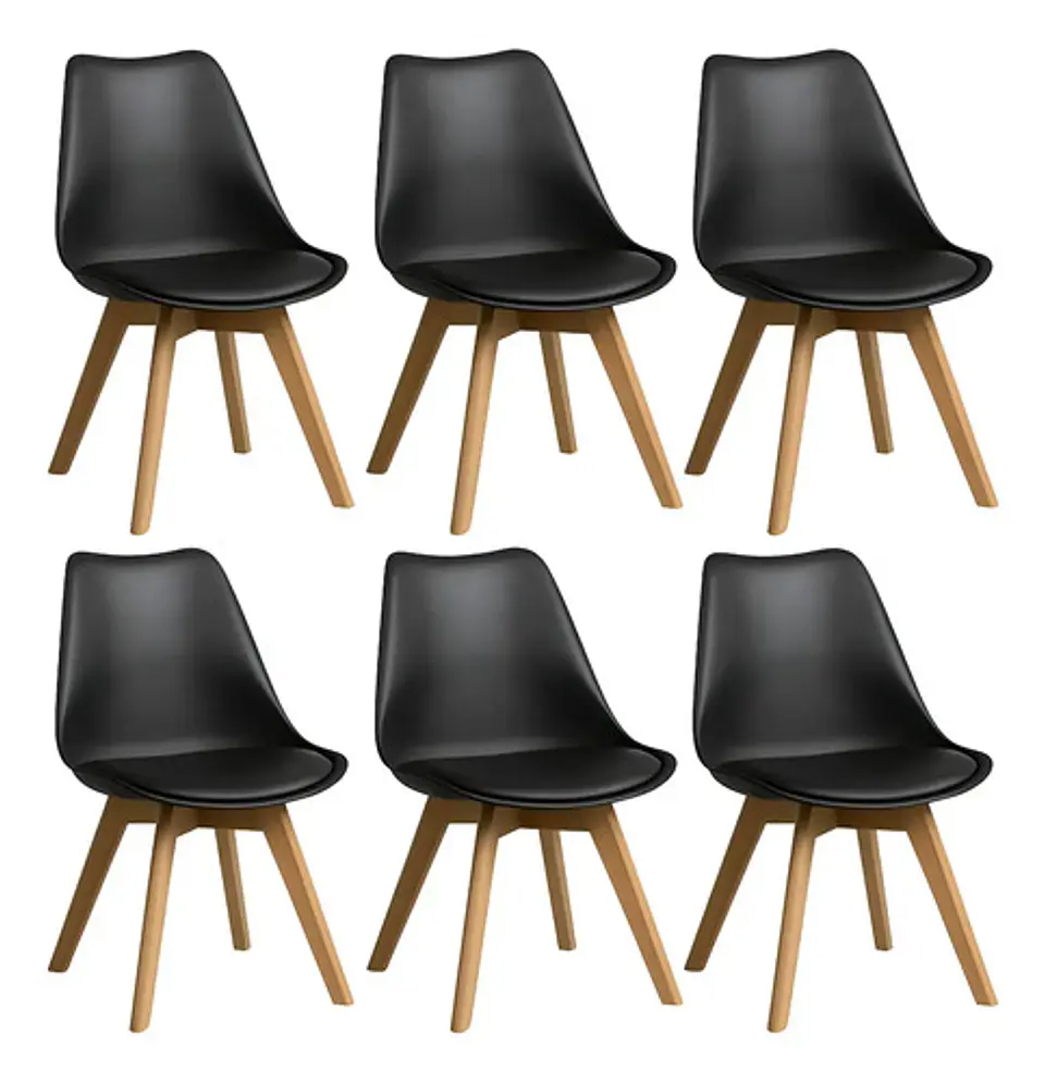 Pack 6 Sillas Tulip / Eames Acolchadas 2