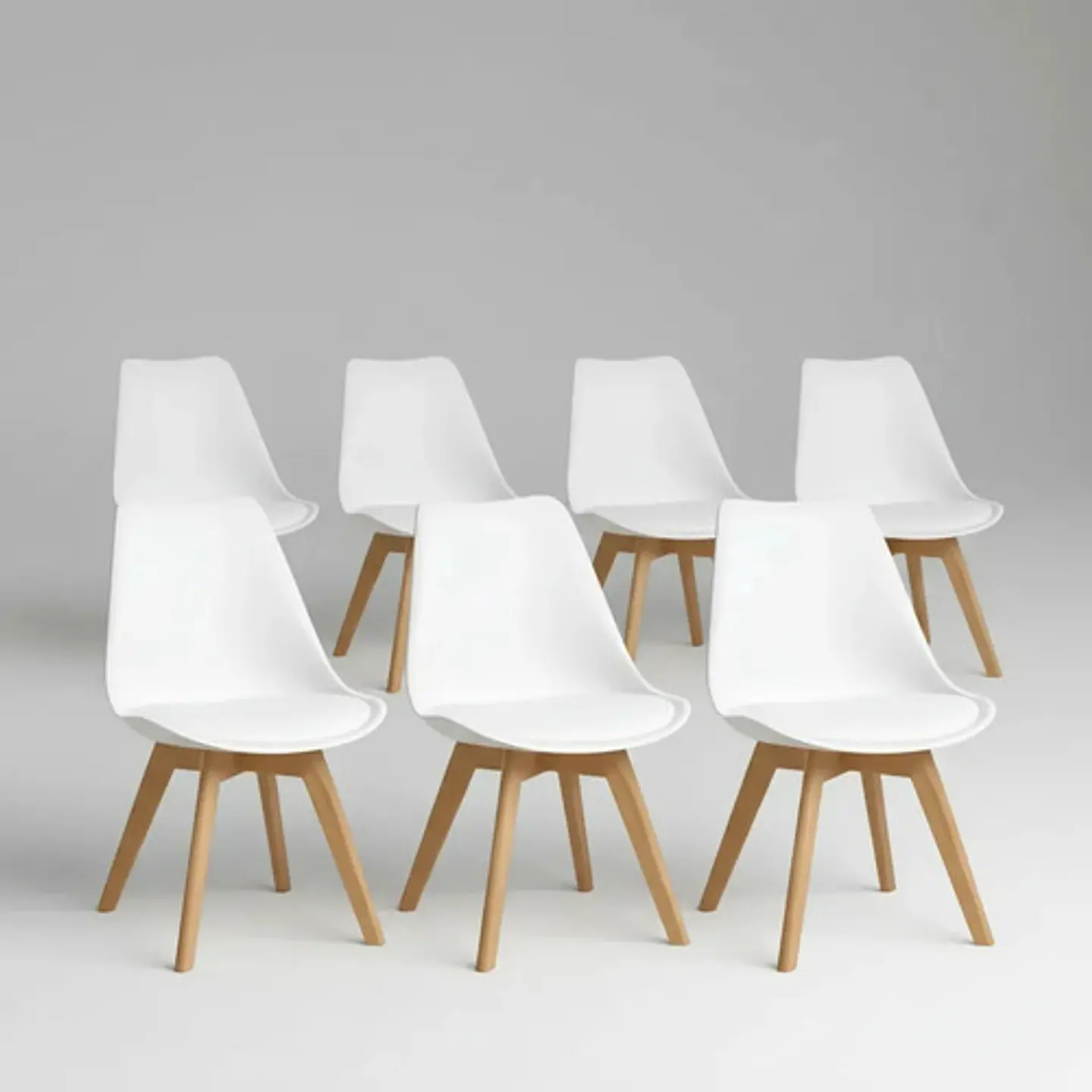 Pack 6 Sillas Tulip / Eames Acolchadas 8
