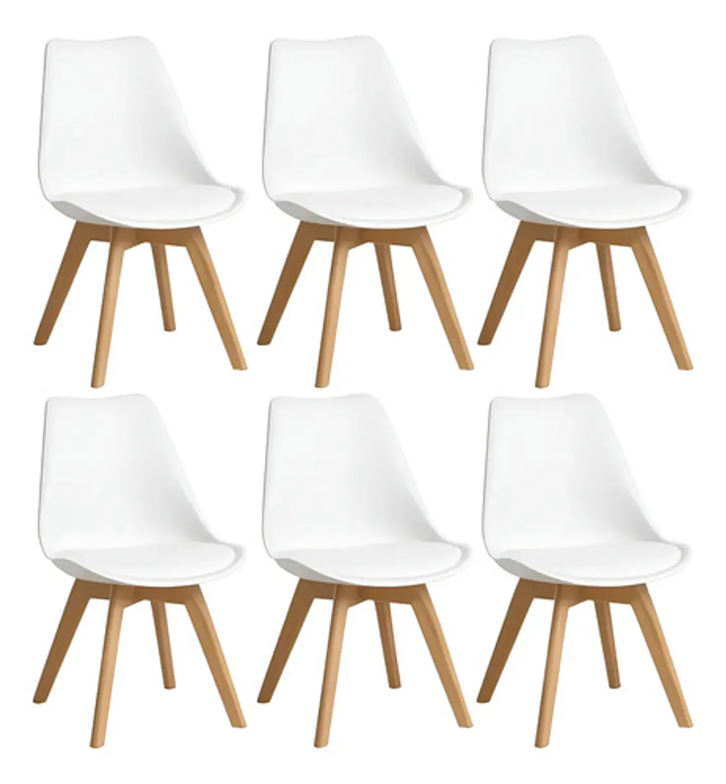 Pack 6 Sillas Tulip / Eames Acolchadas 9