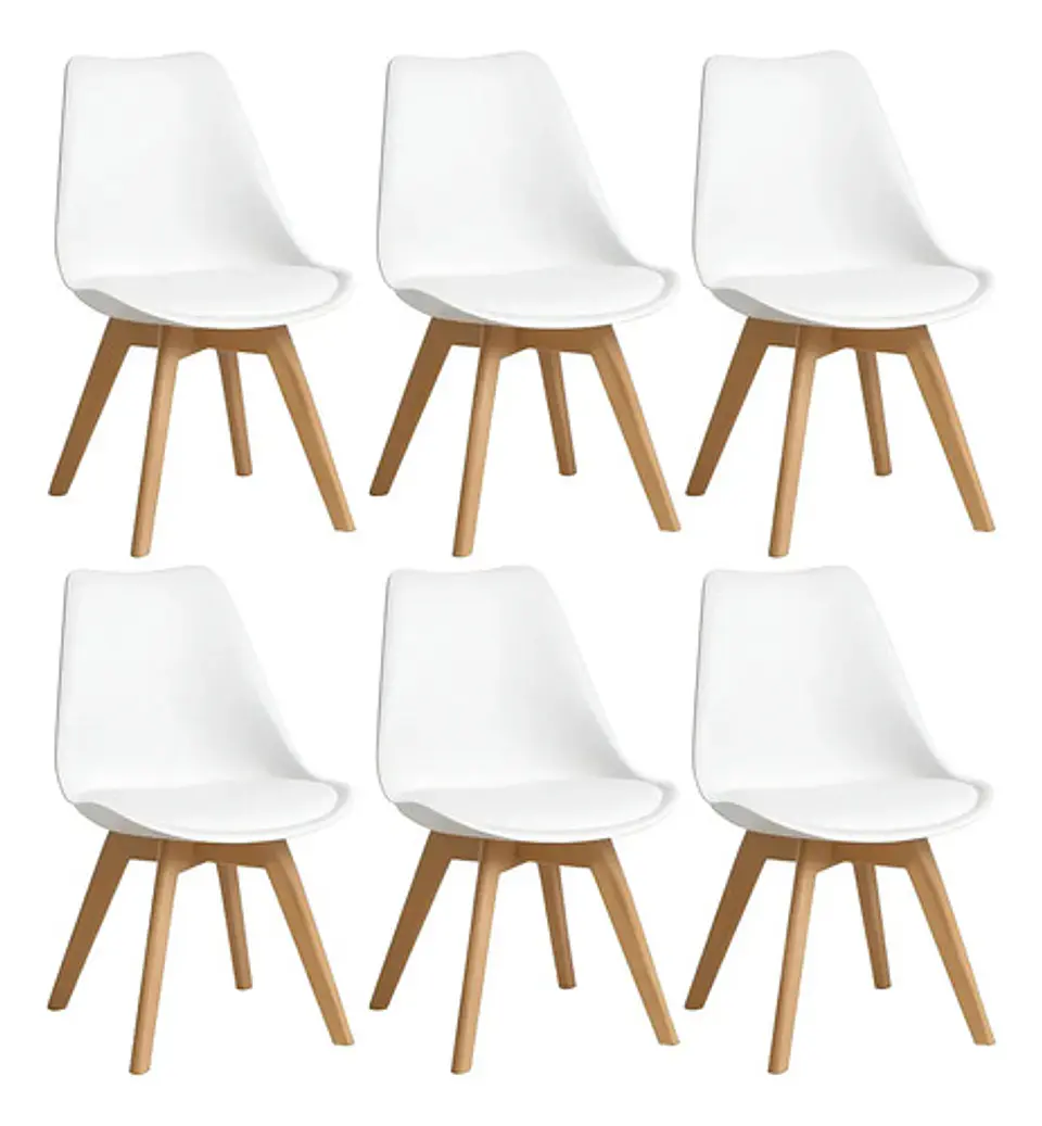Pack 6 Sillas Tulip / Eames Acolchadas 9