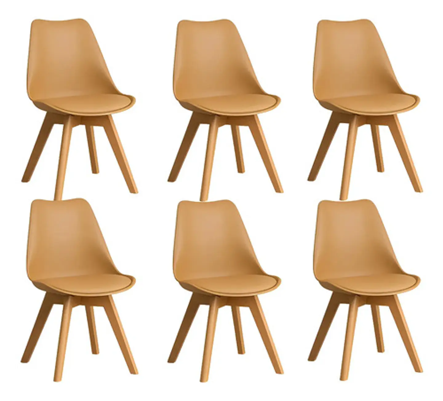 Pack 6 Sillas Tulip / Eames Acolchadas 17