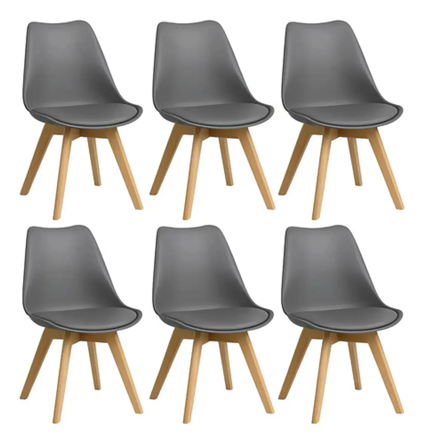 Pack 6 Sillas Tulip / Eames Acolchadas 25