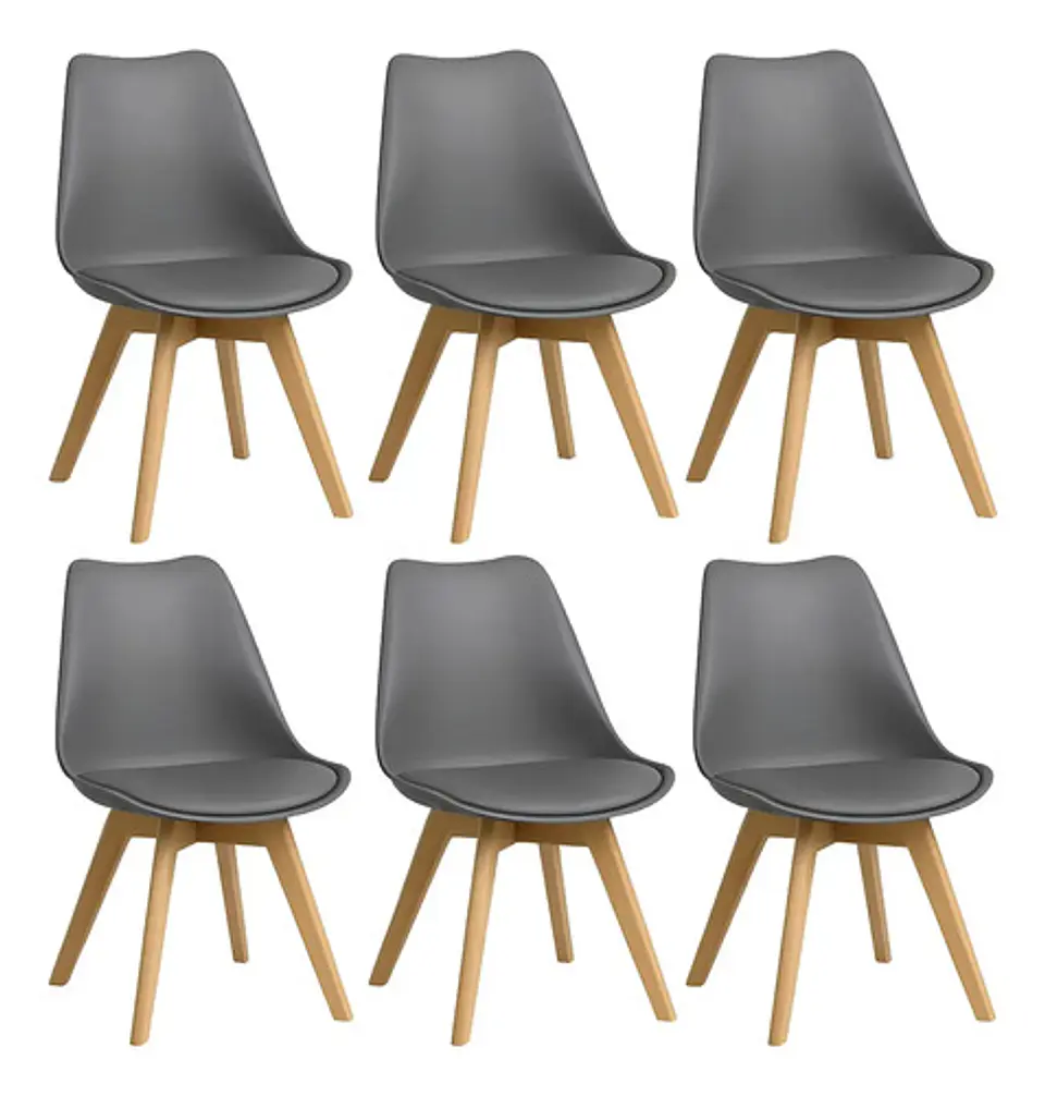 Pack 6 Sillas Tulip / Eames Acolchadas 25