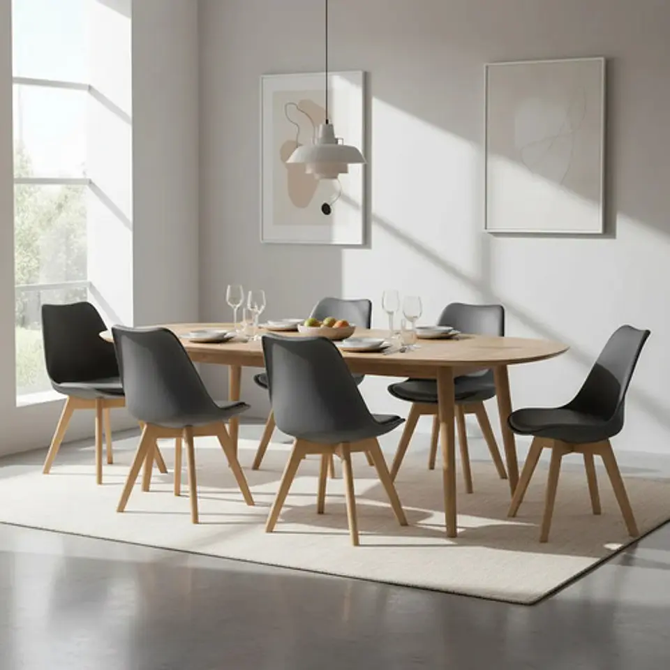 Pack 6 Sillas Tulip / Eames Acolchadas 32
