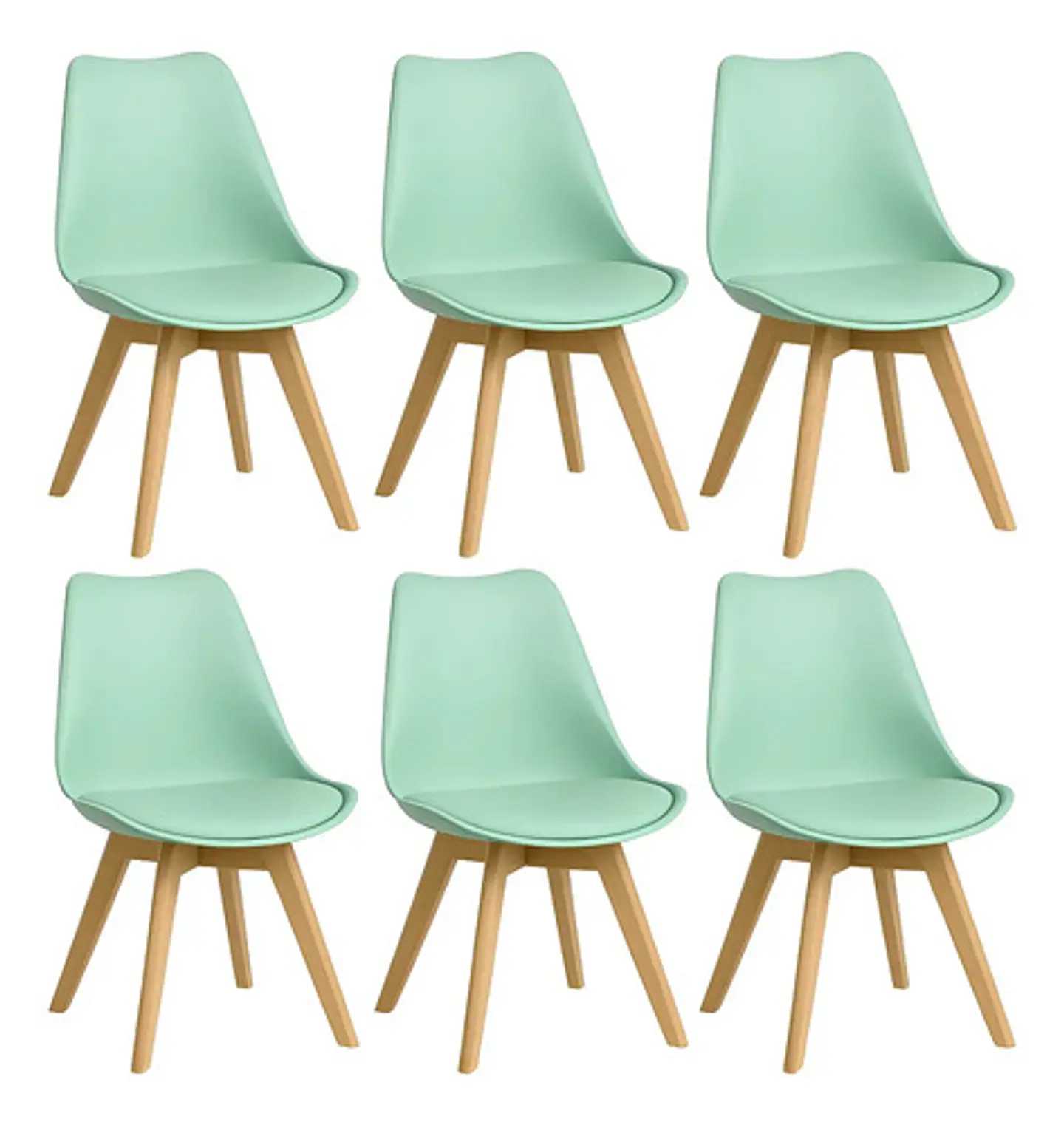 Pack 6 Sillas Tulip / Eames Acolchadas 34