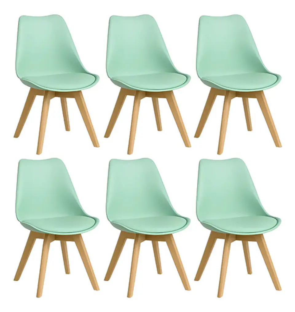 Pack 6 Sillas Tulip / Eames Acolchadas 34