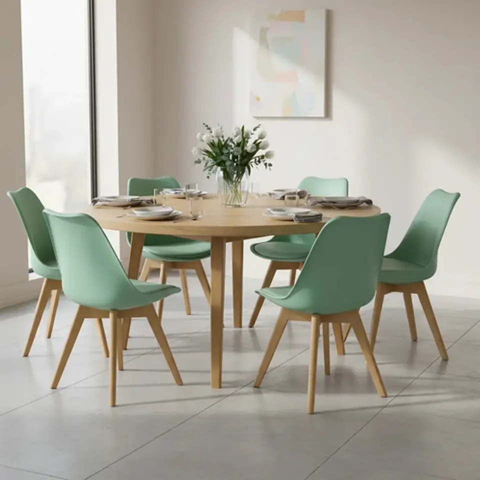 Pack 6 Sillas Tulip / Eames Acolchadas 38