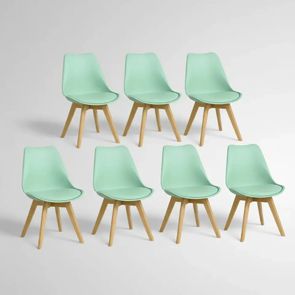 Pack 6 Sillas Tulip / Eames Acolchadas 40