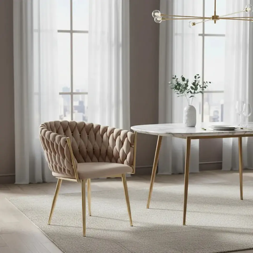Silla Sitial Dorado Elegante Terciopelo Queen 2