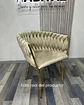 Silla Sitial Dorado Elegante Terciopelo Queen - Miniatura 3