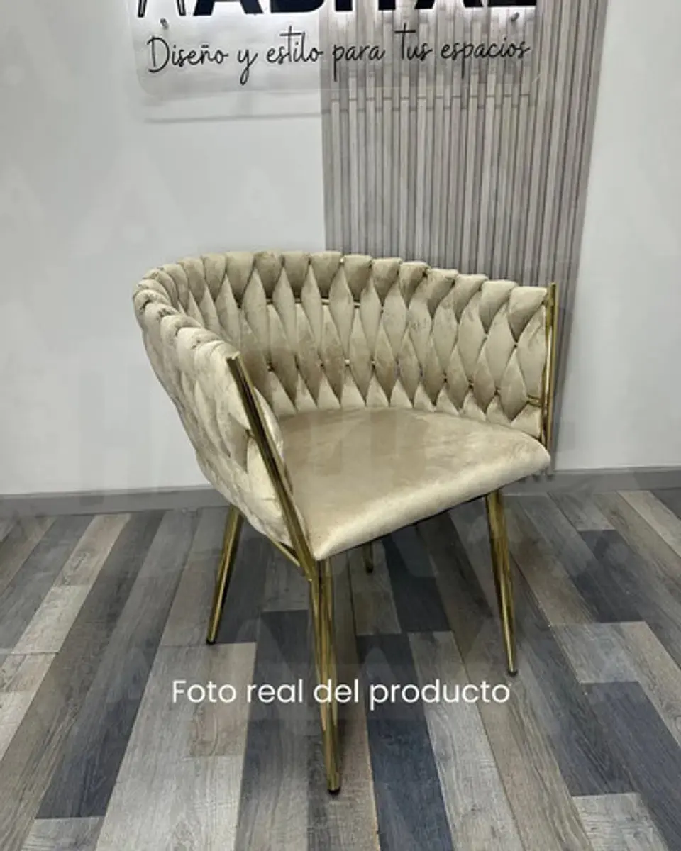 Silla Sitial Dorado Elegante Terciopelo Queen 3
