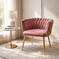 Silla Sitial Dorado Elegante Terciopelo Queen - Miniatura 5