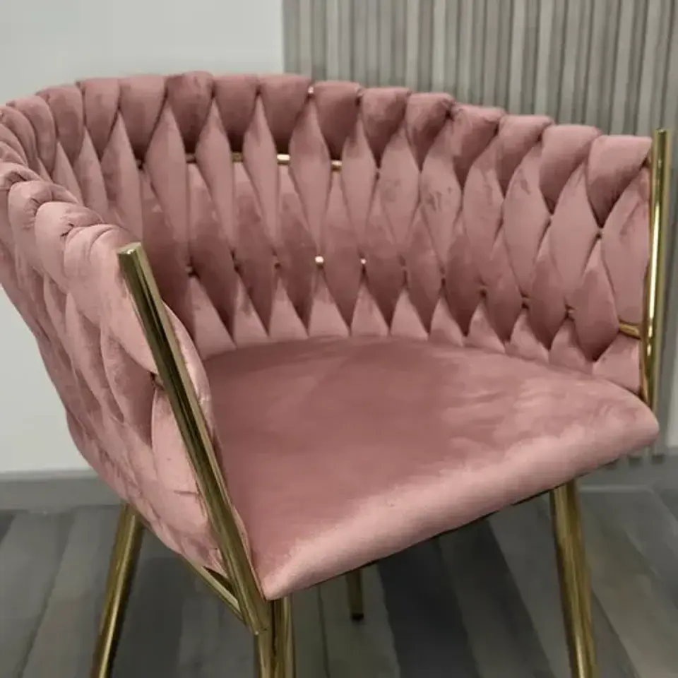 Silla Sitial Dorado Elegante Terciopelo Queen 6