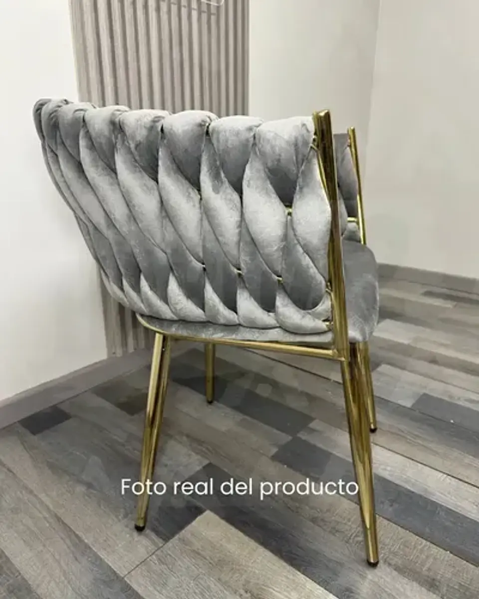 Silla Sitial Dorado Elegante Terciopelo Queen 8