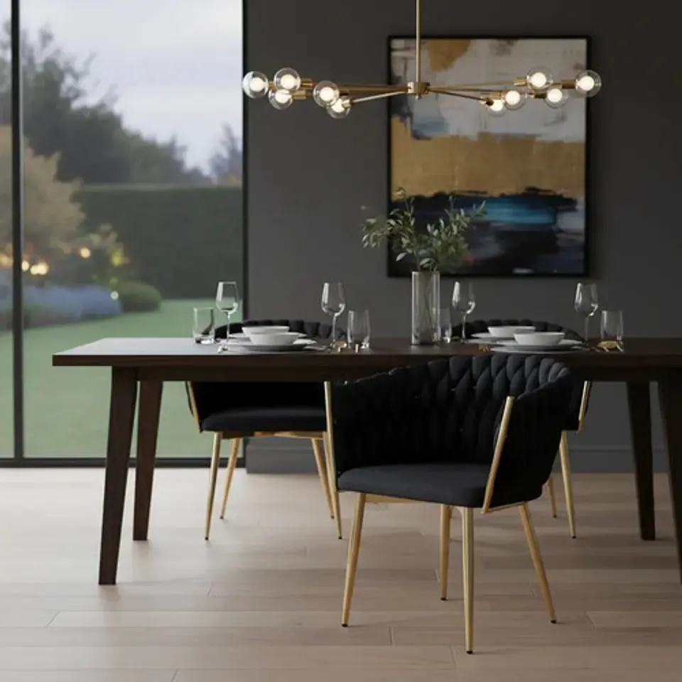 Silla Sitial Dorado Elegante Terciopelo Queen 14