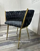 Silla Sitial Dorado Elegante Terciopelo Queen - Miniatura 15