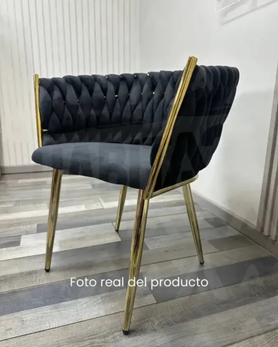 Silla Sitial Dorado Elegante Terciopelo Queen 15