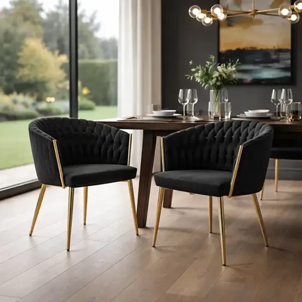 Silla Sitial Dorado Elegante Terciopelo Queen 17