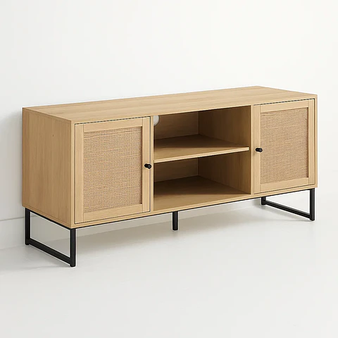 Rack de TV o Buffet Rattan Rustico Dos Puertas