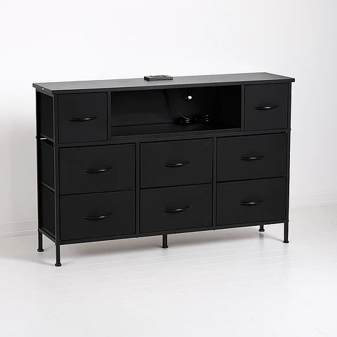 Mueble Organizador LED Xtreme Multimedia con Estación de Carga Integrada - Negro