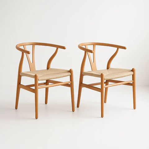 Pack 2 Sillas Wishbone Madera Natural