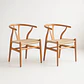 Pack 2 Sillas Wishbone Madera Natural - Miniatura 1