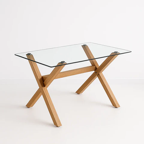 Mesa Rectangular Vidrio Cross 140x90 cm