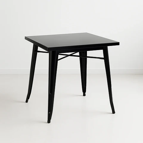 Mesa Tolix de Acero 80x80cm para Bar o Terraza o Restaurant - Negra